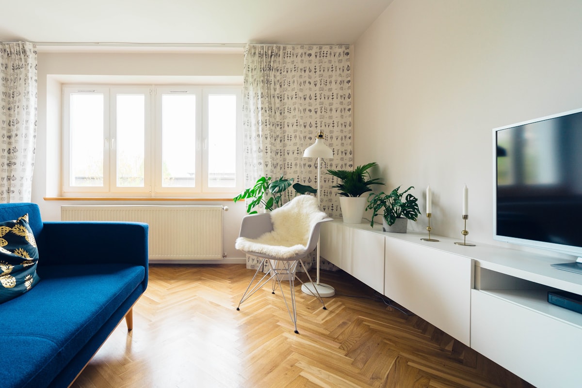 Styled living room staged for sale